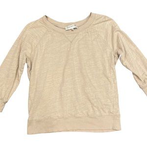 Jones New York Sport Tan 3/4 Sleeve Sweatshirt, Size Medium
